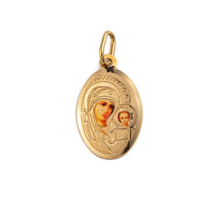 Virgin Mary and Jesus Pendant - 14K Gold