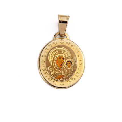 Virgin Mary and Jesus Pendant - 14K Gold