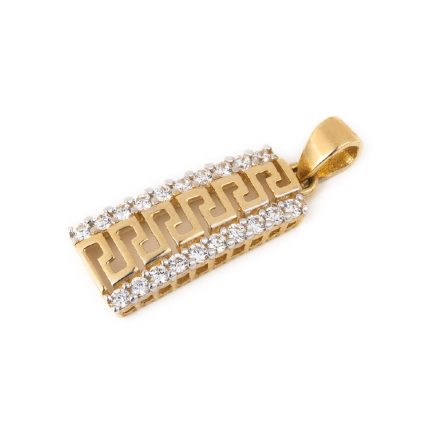 14k Gold Meandros Pendant