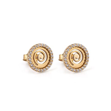 Spiral Stud Earrings – 14K Solid Yellow Gold