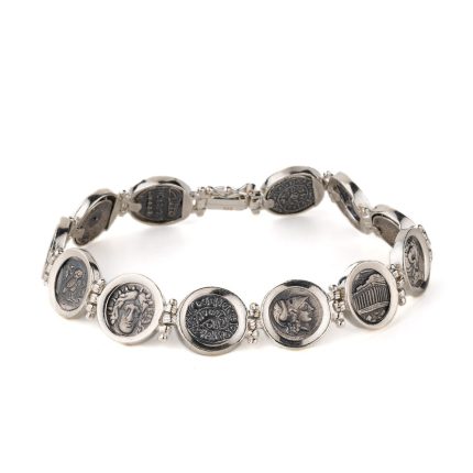 Ancient Greek Coin Link Bracelet – 925 Sterling Silver