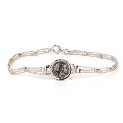 Athena Coin Link Bracelet – 925 Sterling Silver