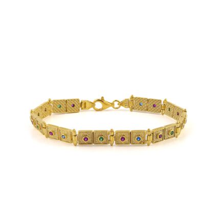 Byzantine Bracelet - Sterling Silver & Gold Plated