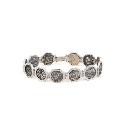 Sterling Silver 925 Ancient Greek Coins Bracelet
