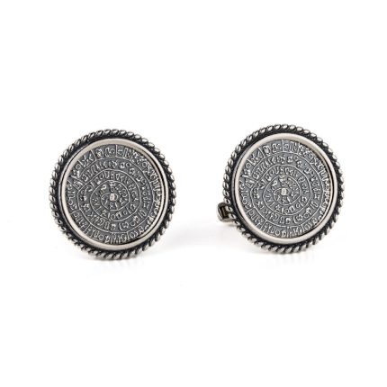 Phaistos Disc Cufflinks – 925 Sterling Silver