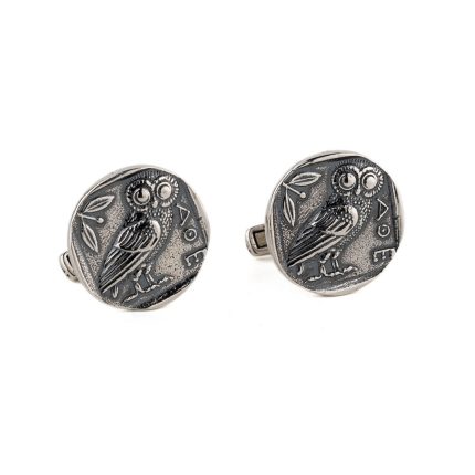 Owl Coin Cufflinks – 925 Sterling Silver