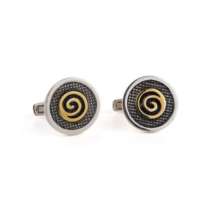 Spiral Cufflinks – 925 Sterling Silver and Gold Plated