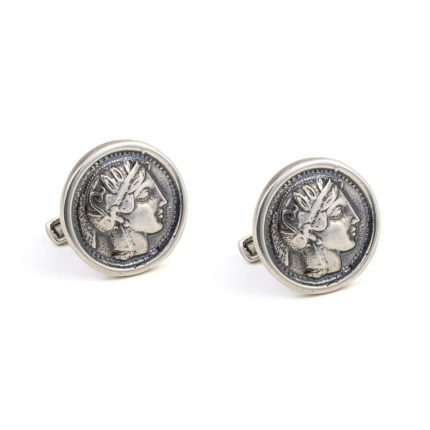 Greek Goddess Athena Cufflinks - Sterling Silver