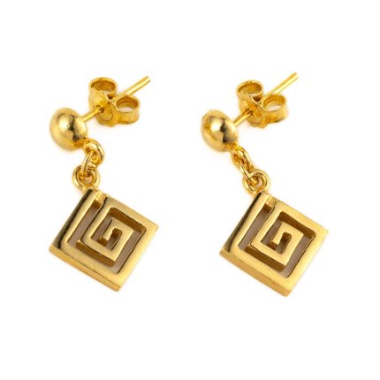 Greek Key Earrings – 925 Sterling Silver