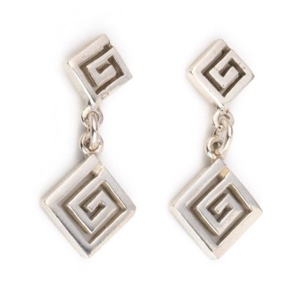 Sterling Silver - Meander Drop Earrings