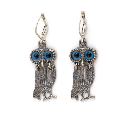 Sterling Silver Owl Dangle Earrings
