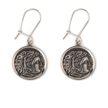 Hercules Coin Earrings - 925 Sterling Silver