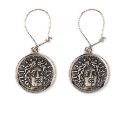 God Apollo Coin Earrings - 925 Sterling Silver