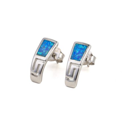 Curvy Opal Stud Earrings - 925 Sterling Silver