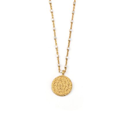 Phaistos Disc Necklace 925 Sterling Silver and Gold Plated