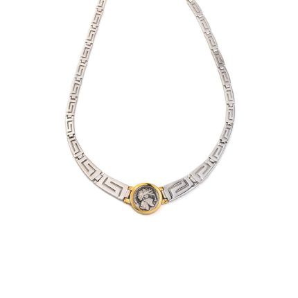 Athena and Owl Necklace – 925 Sterling Silver and Gold Plated