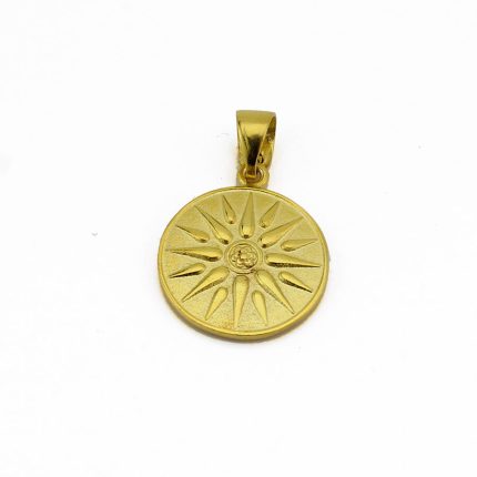 Macedonian Vergina Sun Pendant - Sterling Silver and Gold Plated