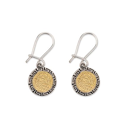 Phaistos Disc Double Earrings with Minoan Bees