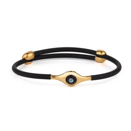 Evil Eye Onyx Bracelet  – Sterling Silver and Gold Plated