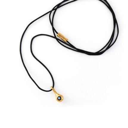 Evil Eye Cord Necklace – 925 Sterling Silver Gold Plated