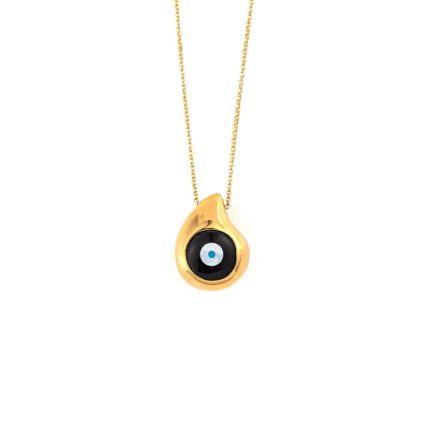 Sterling Silver Gold Plated Tear Drop - Evil Eye Necklace