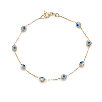 White Eyes Bracelet - 14k Gold