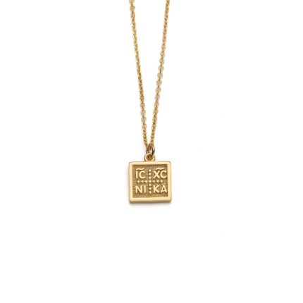 14k Gold Constantinato Square Necklace