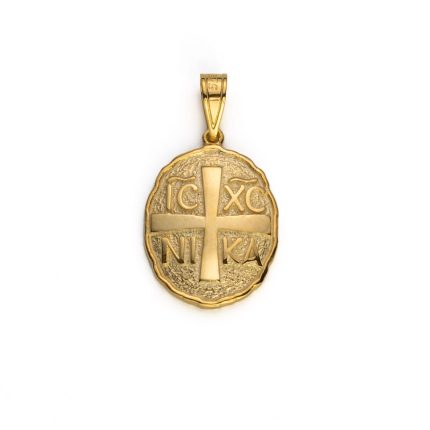 Constantinato Oval Pendant – 9K Gold