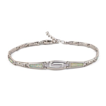 Meander Bracelet – 925 Sterling Silver with Opal