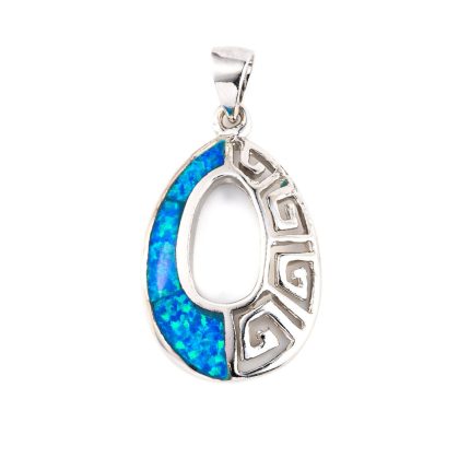 Meander Pendant – 925 Sterling Silver with Opal