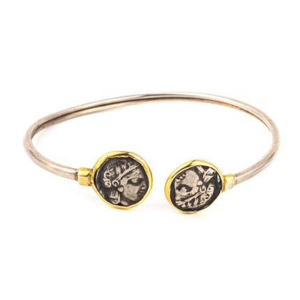 Goddess Athena Coin Hinge Bracelet
