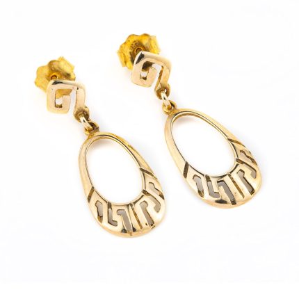 14k Gold Meander Earrings