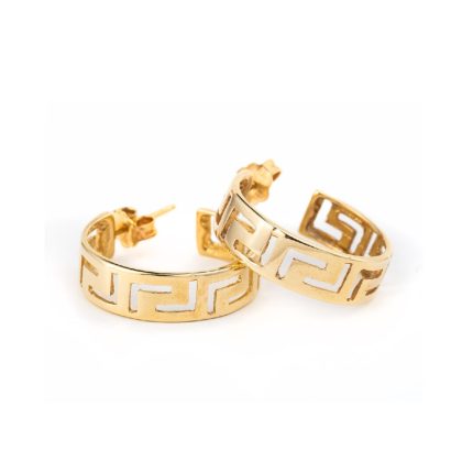 14K Gold Meander Hoops