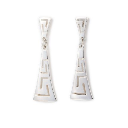 Sterling Silver Meander Dangle Earrings