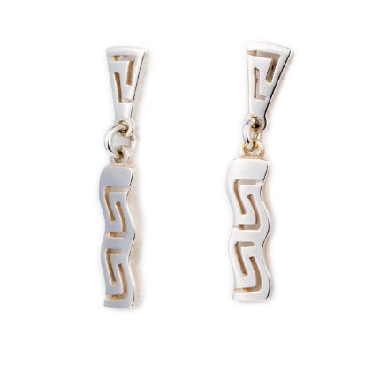 Dangle Earrings Greek Key Meander design