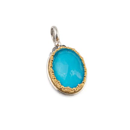 Gerochristo - Iris pendant in Sterling Silver with Turquoise