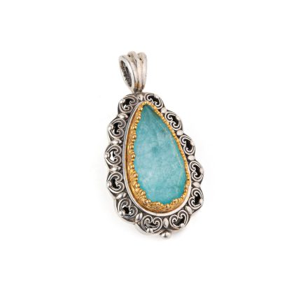 Gerochristo - Penelope Pendant is Sterling Silver with Amazonite