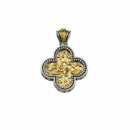 Gerochristo - Cross in sterling silver with Gold plated parts and mother of pearl