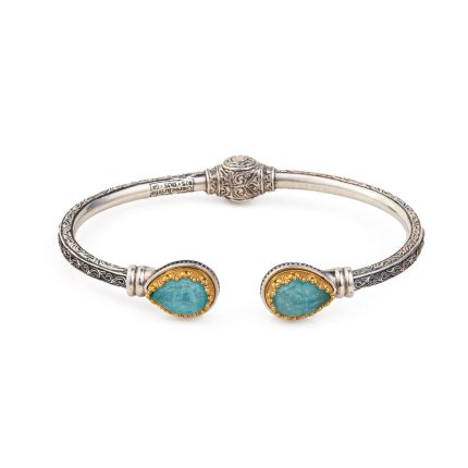 Gerochristo – Iris Bracelet in Sterling Silver with Amazonite