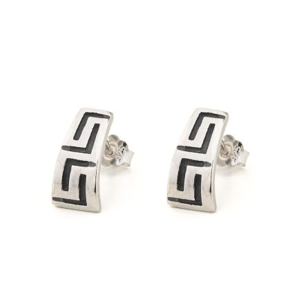 Meander Stud Earrings – 925 Sterling Silver