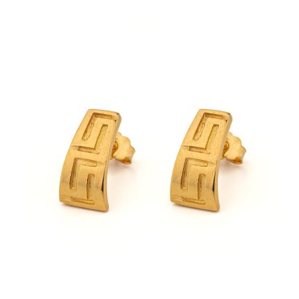 Meander Stud Earrings – 925 Sterling Silver Gold Plated