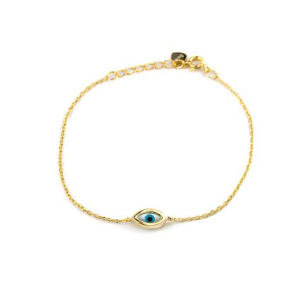 925 Sterling Silver Yellow Gold Plated Eye Bracelet