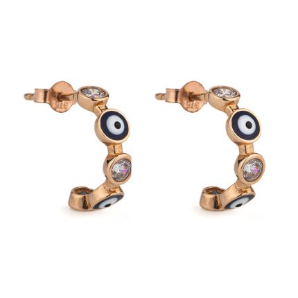 Eye Hoop Earrings – 9K Rose Gold