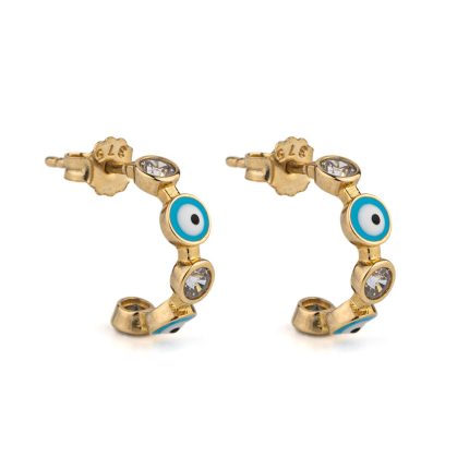 Eye Hoop Earrings – 9K Gold