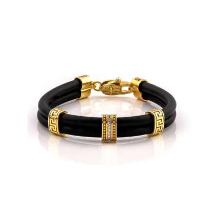 Greek Key Bracelet with Zircon - 925 Sterling Silver