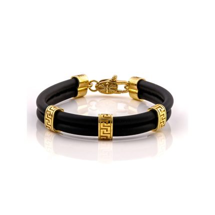 Greek Key Bracelet - 925 Sterling Silver Gold Plated