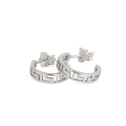 Greca Hoop Earrings - 925 Sterling Silver
