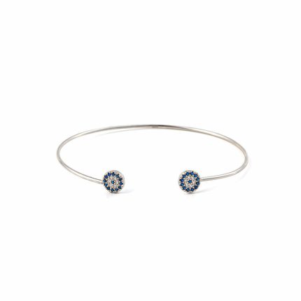 Sterling Silver Eye Hinge Bracelet with Zircon