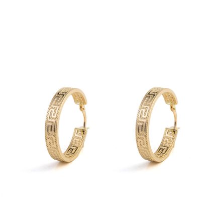 Greca Hoop Earrings - Gold 14K