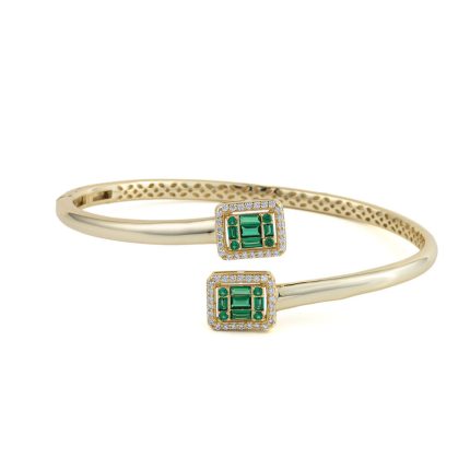 Green Cubic Zirconia Adjustable Bracelet